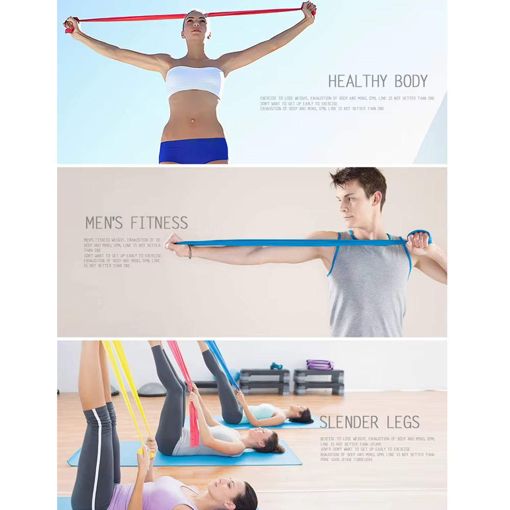 5/1Pcs Yoga Sport Resistance Bands Pilates Training Fitness Exercise Home Gym Elastic Band Natural Rubber Latex Yoga Accessories