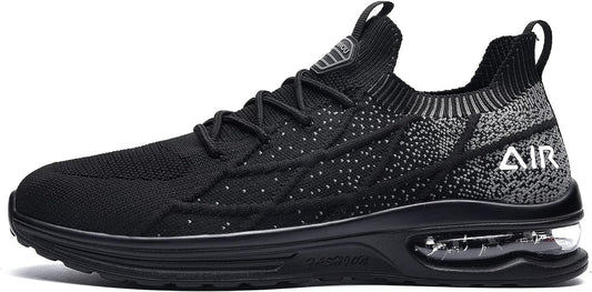 Women'S Air Running Shoes Breathable Athletic Tennis Shoes Sport Walking Sneakers Black 10